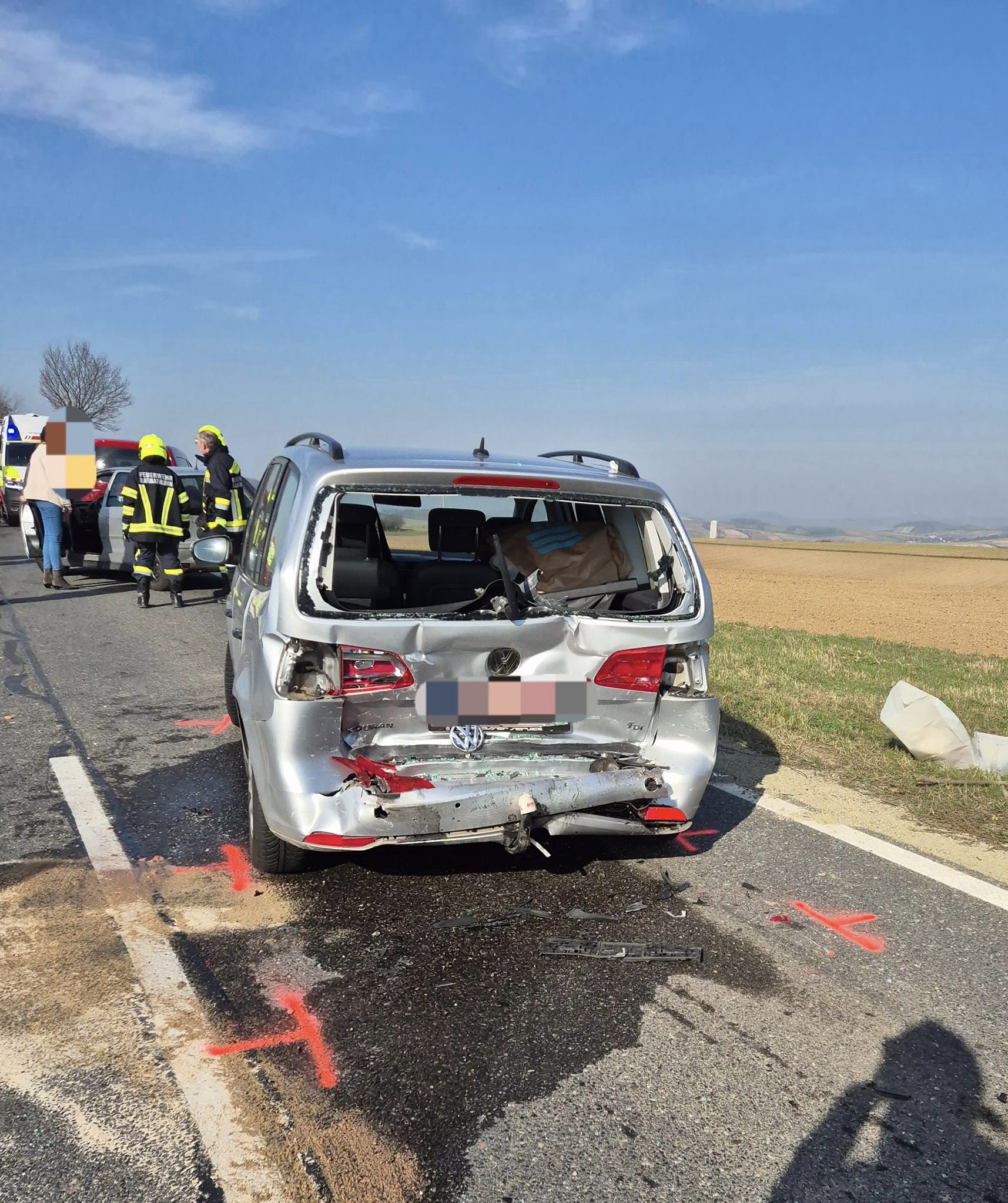 Das verunfallte Auto