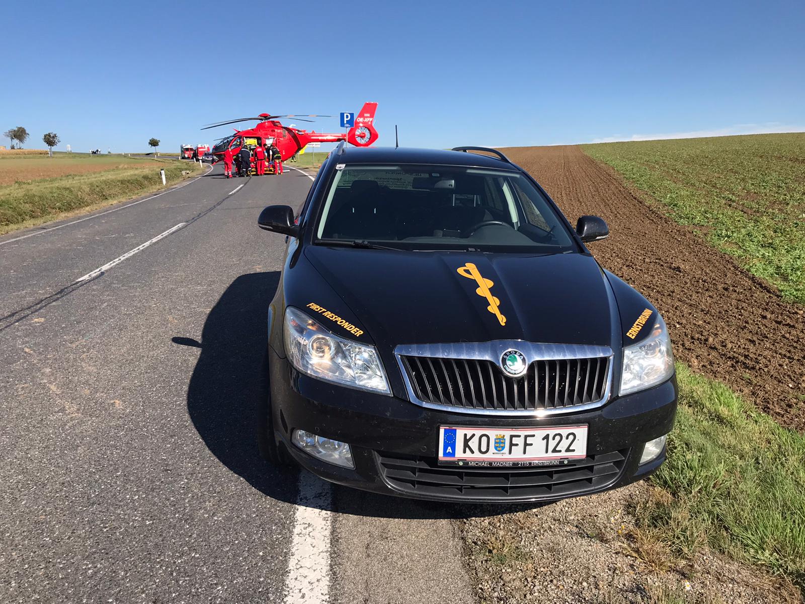 Das Unfallauto lag im Graben
